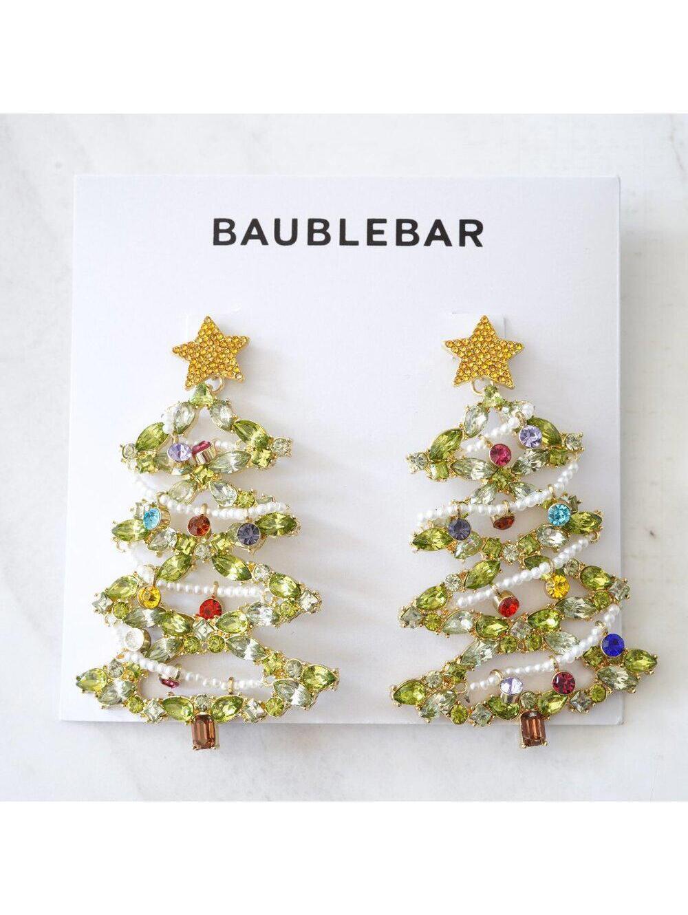 BaubleBar Christmas Tree Statement Earrings
